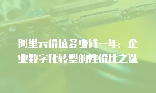 阿里云价值多少钱一年：企业数字化转型的性价比之选