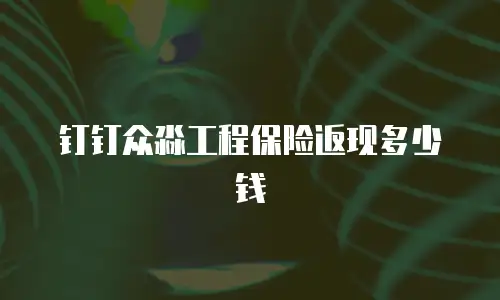 钉钉众淼工程保险返现多少钱