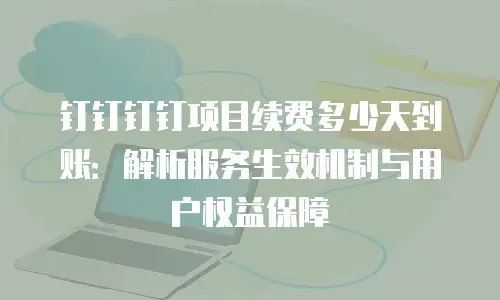 钉钉钉钉项目续费多少天到账：解析服务生效机制与用户权益保障