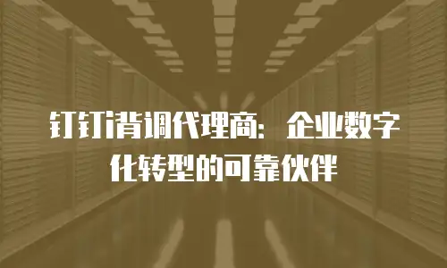 钉钉i背调代理商：企业数字化转型的可靠伙伴