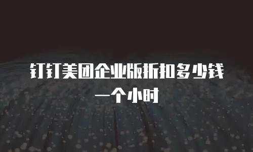 钉钉美团企业版折扣多少钱一个小时