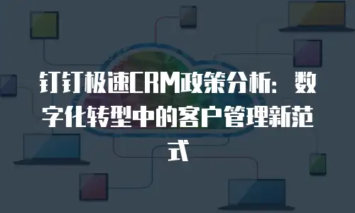 钉钉极速CRM政策分析：数字化转型中的客户管理新范式