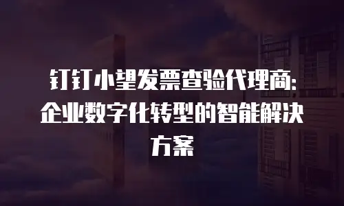 钉钉小望发票查验代理商：企业数字化转型的智能解决方案