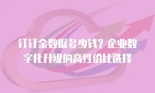 钉钉金数据多少钱？企业数字化升级的高性价比选择