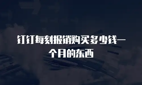 钉钉每刻报销购买多少钱一个月的东西