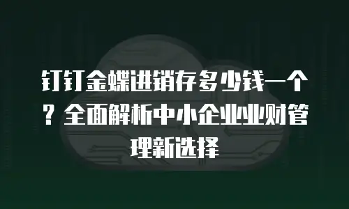 钉钉金蝶进销存多少钱一个？全面解析中小企业业财管理新选择