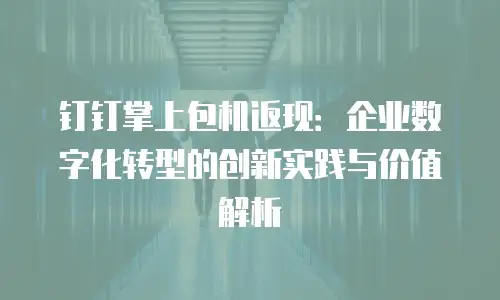 钉钉掌上包机返现：企业数字化转型的创新实践与价值解析