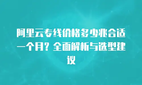 阿里云专线价格多少兆合适一个月？全面解析与选型建议
