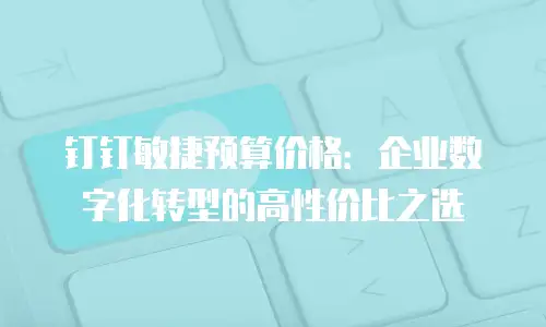 钉钉敏捷预算价格：企业数字化转型的高性价比之选