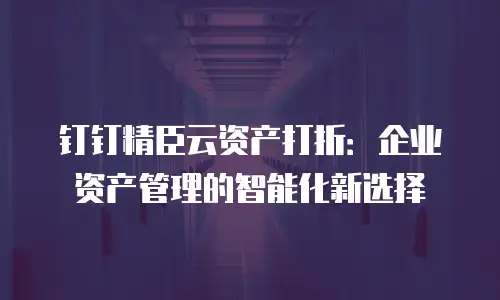钉钉精臣云资产打折：企业资产管理的智能化新选择