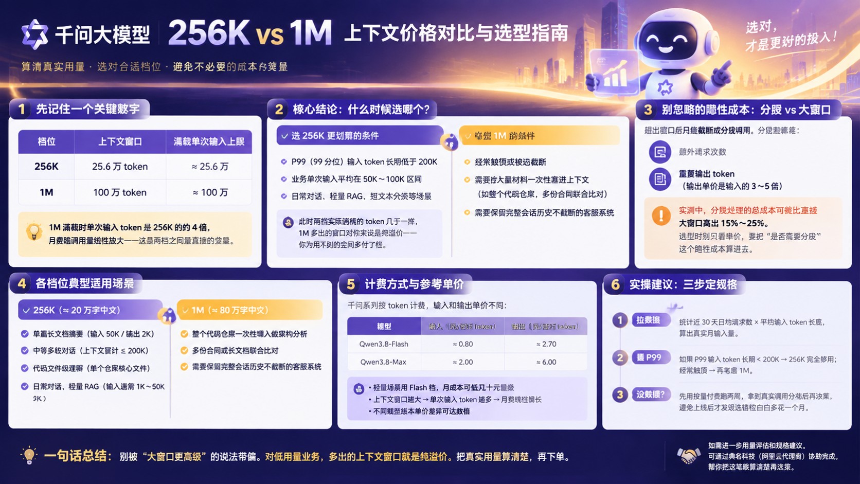 千问大模型256K和1M上下文价格对比:差异与选型