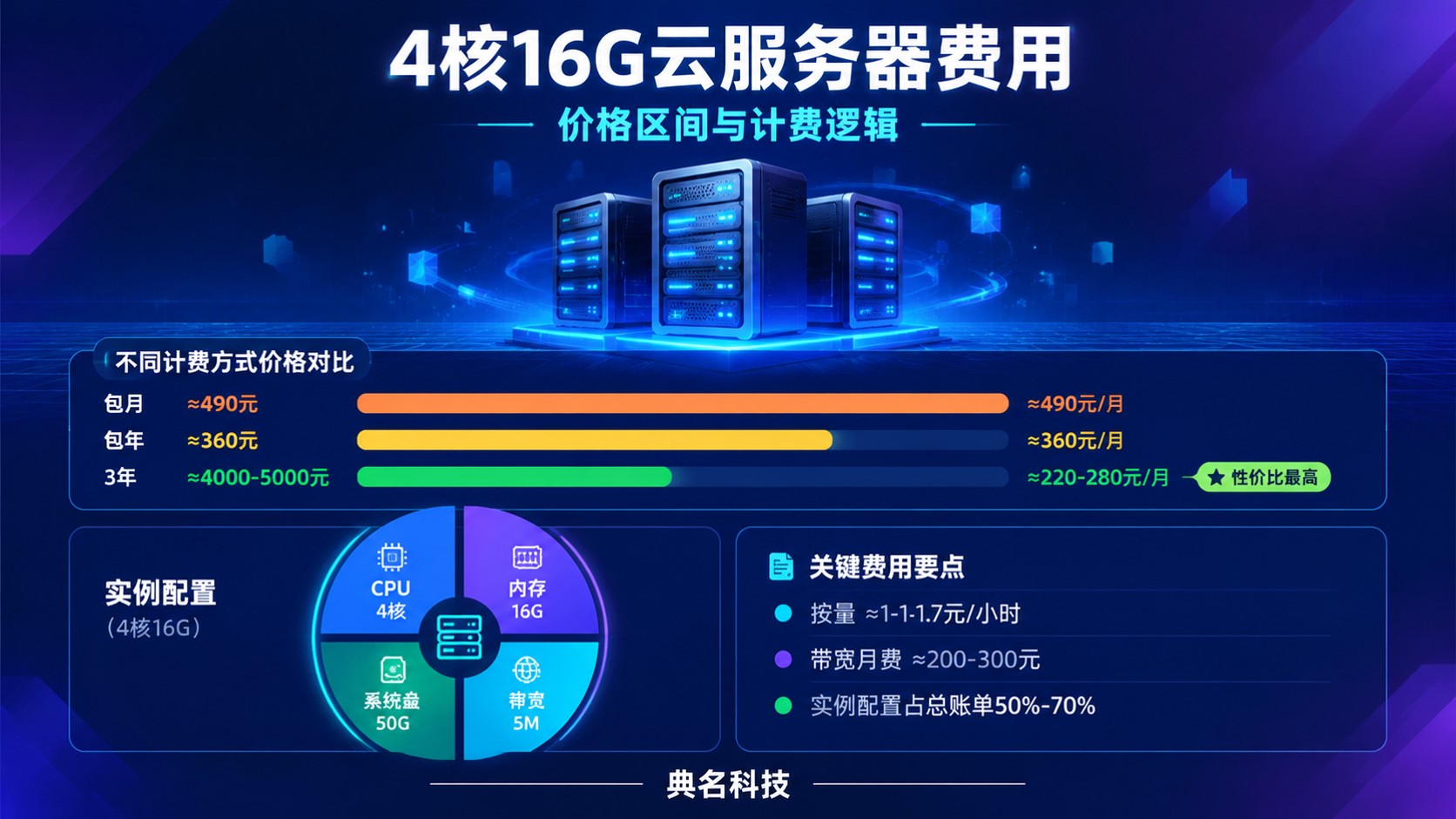 4核16G云服务器费用：最新价格区间与计费方式