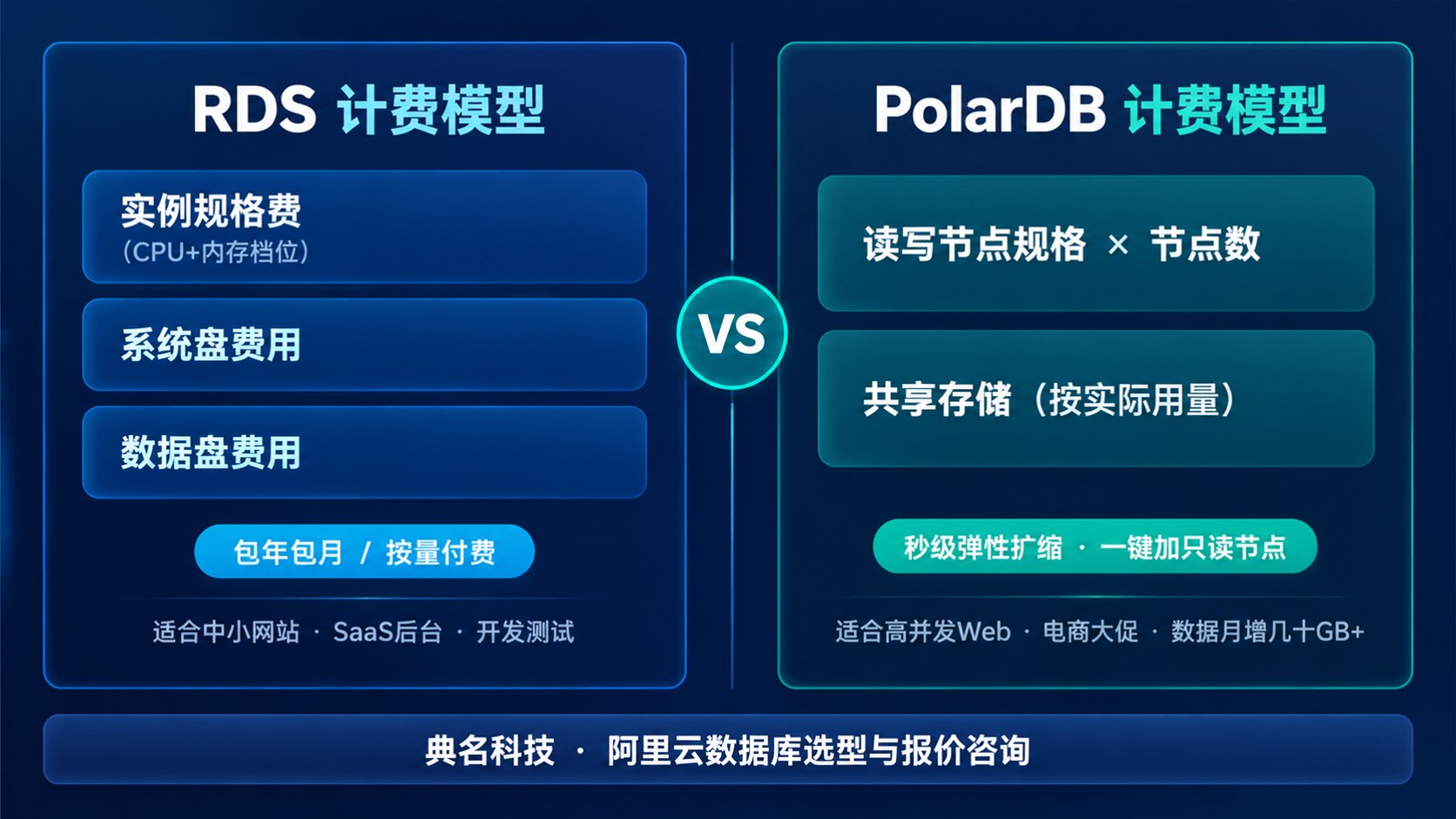 阿里云PolarDB和RDS价格对比:最新计费差异