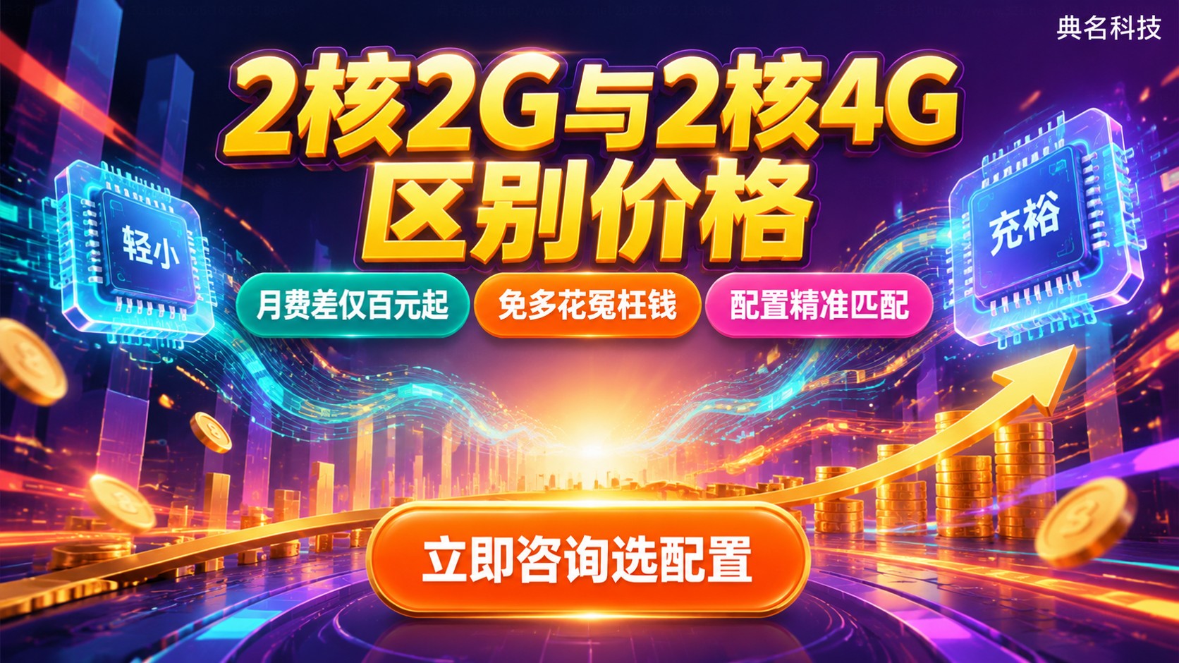 2核2G和2核4G区别价格:内存差异与费用
