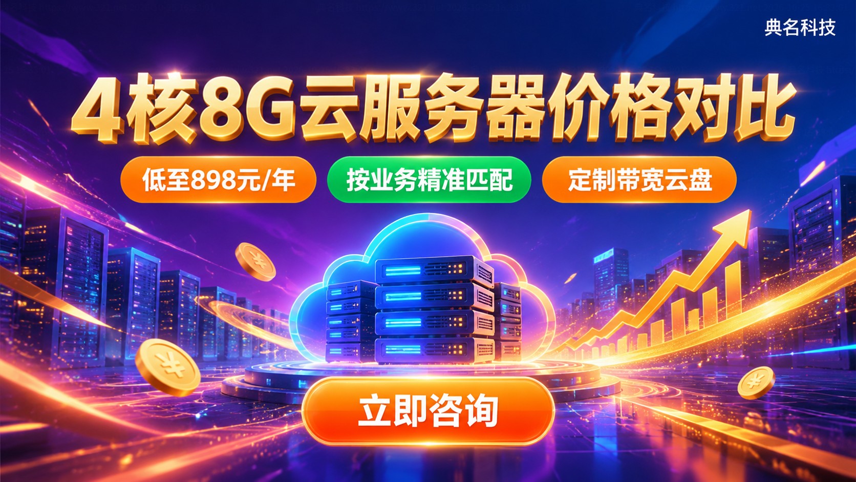 4核8G云服务器价格对比:实例带宽与年付费用