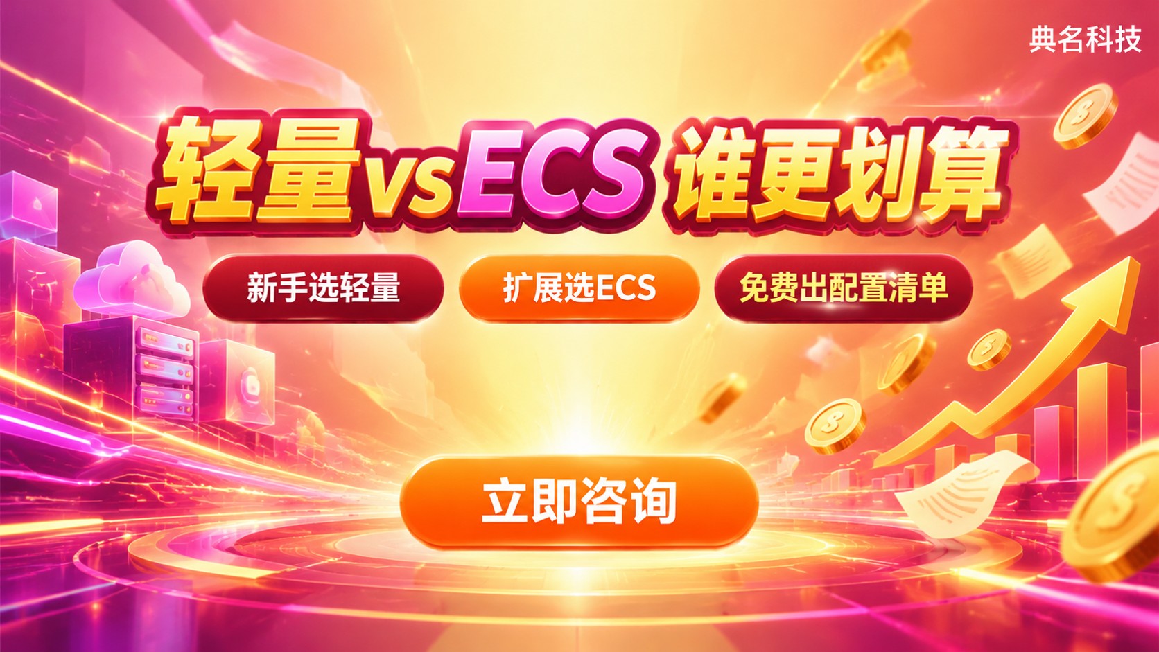 轻量服务器vsECS划算对比:新手选轻量,扩展选ECS