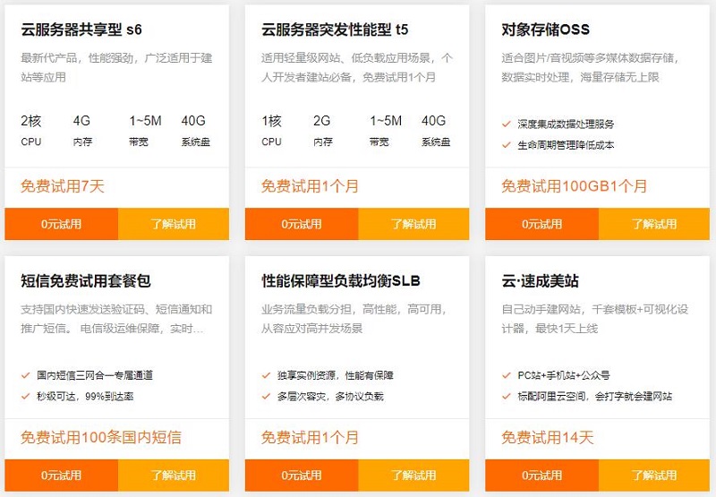 阿里云虚拟主机免费版