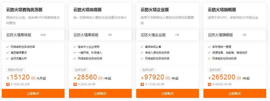 云防火墙购买价格多少钱